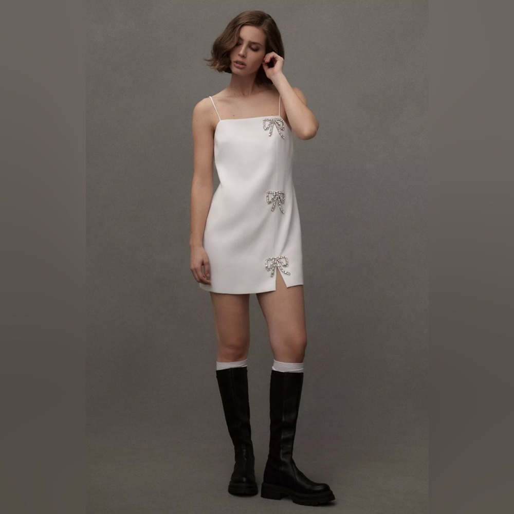 NWT Sachin & Babi Square-Neck Sleeveless Bow Mini Dress